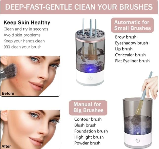 Universal Makeup Brush Cleaner & Dryer – Automatic Electric Brush Cleaning & Drying Holder