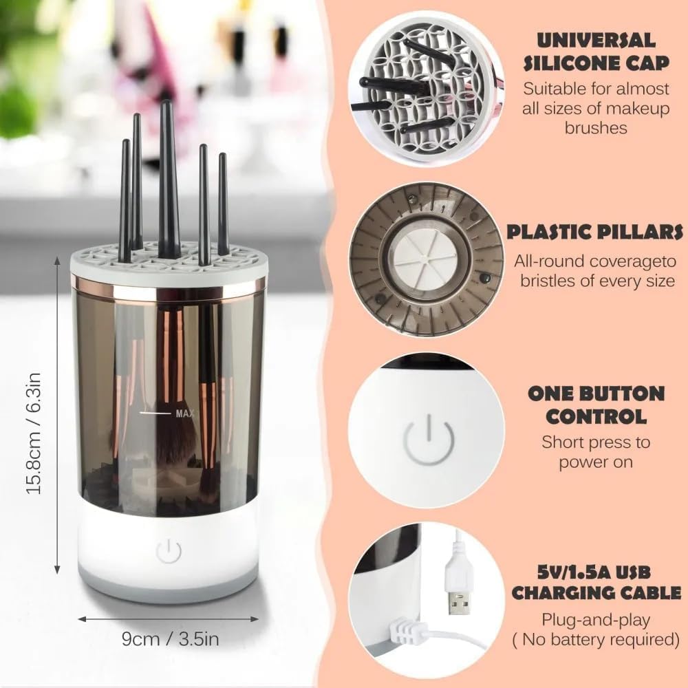 Universal Makeup Brush Cleaner & Dryer – Automatic Electric Brush Cleaning & Drying Holder